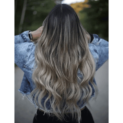 Balayage Dark Brown (#2) to Ash Blonde (#60C) 100g Weft