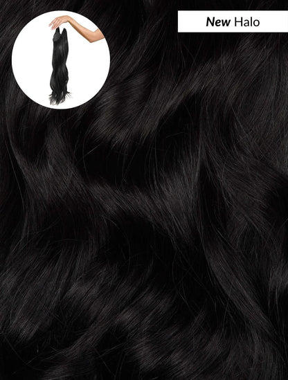 Jet Black (1) Halo - BOMBAY HAIR 